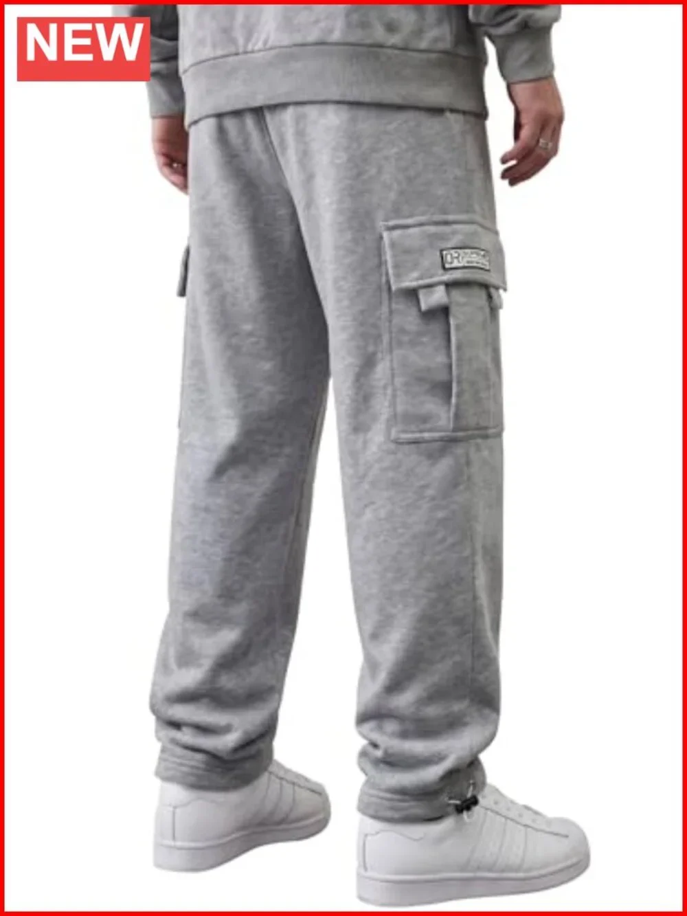Cargo Sweatpants with Drawstring Athletic Joggers Cotton Polyester